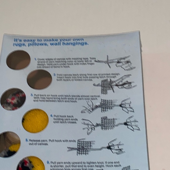 M And H Yarn Inc. New Vintage Latch Hook Kit with Cat Design - Picture 3 of 5